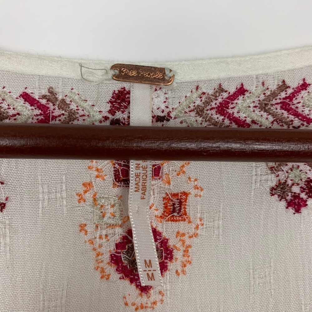 Free People Arianna Boho Embroidered Ivory Tunic - Picture 7 of 7